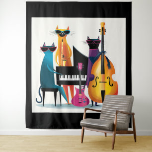 Cool Jazz Cats Musici Band Wandkleed