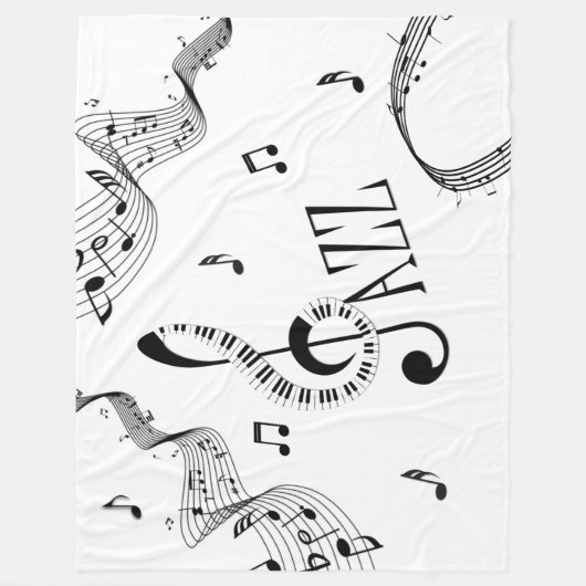 Cool Jazz Music Fleece Deken (Voorkant)