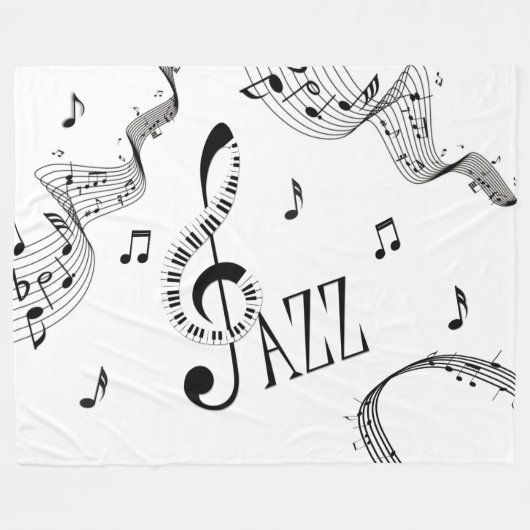Cool Jazz Music Fleece Deken (Voorkant (Horizontaal))