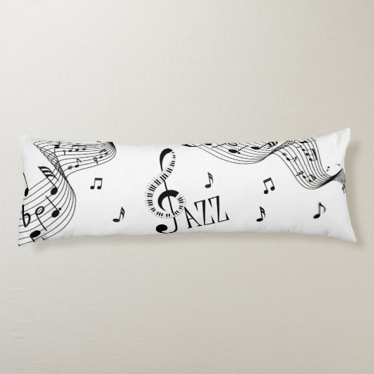 Cool Jazz Music Lichaamskussen (Achterkant)