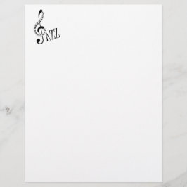 Cool Jazz Music Stationery Paper