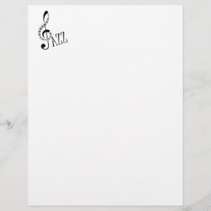 Cool Jazz Music Stationery Paper