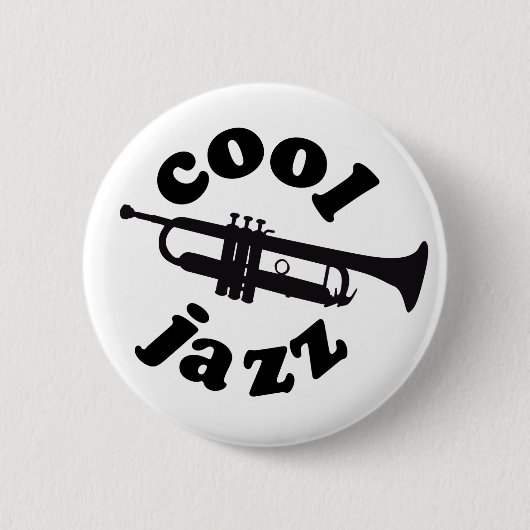 cool jazz print silhouette trumpet ronde button 5,7 cm (Voorkant)