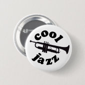 cool jazz print silhouette trumpet ronde button 5,7 cm (Voorkant /achterkant)