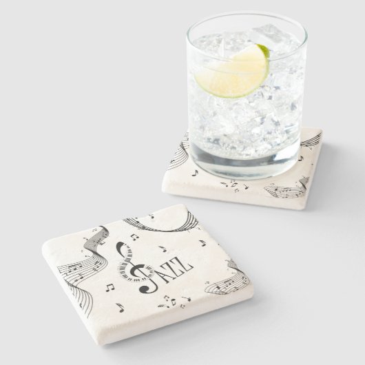 Cool Jazz Stenen Onderzetter (Zijkant)