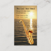 Cool Jazz Sunset Saxophone Theme Visitekaartje (Voorkant)