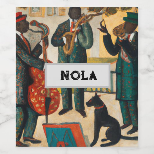 Cool Jazz Trio in NOLA Wijn Etiket (Enkel label)