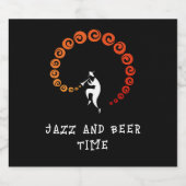 Cool Jazz Trompet Muzikant Geel Sinaasappel Bier Etiket (Enkel label)