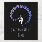 Cool Jazz Trumpet Musician Blue Lila Wine Label Wijn Etiket (Enkel label)