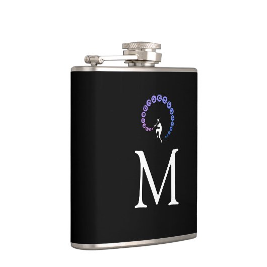 Cool Jazz Trumpet Musician Monogram Blue Lila Heupfles (Rechts)