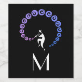 Cool Jazz Trumpet Musician Monogram Blue Lila Wijn Etiket (Enkel label)