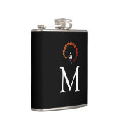 Cool Jazz Trumpet Musician Monogram Geel Sinaasapp Heupfles (Rechts)