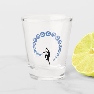 Cool Jazz Trumpet Musician Navy Shot Glas