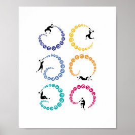 Cool Jazz Trumpet Musician Rainbow Poster