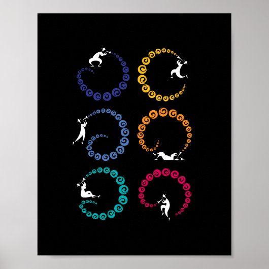 Cool Jazz Trumpet Musician Rainbow Poster (Voorkant)