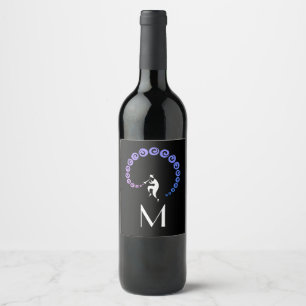 Cool Jazz Trumpet Muzikant Monogram Blue Lila Wijn Etiket