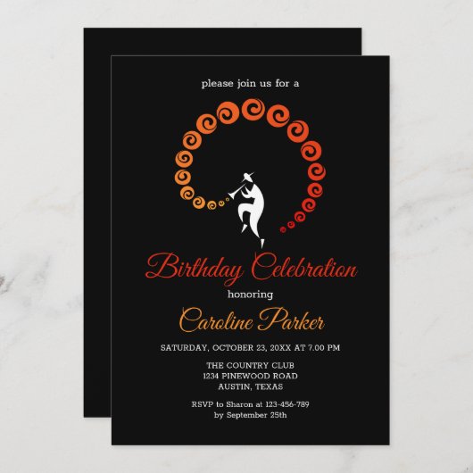 Cool Jazz Trumpet Muzikant Verjaardagsfeest Kaart (Voorkant / Achterkant)