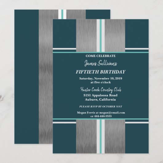 Cool Jazzy Gold uitnodiging (Voorkant / Achterkant)