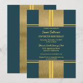 Cool Jazzy Gold uitnodiging (Voorkant / Achterkant)