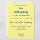 Cool, je bent 13 - Officiële verjaardag tienerjong Kaart (Achterkant)