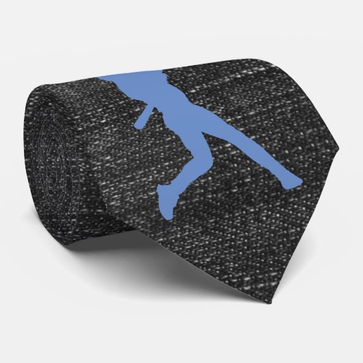 Cool Jeans Blauw Monogram Baseball Stropdas (Opgerold)