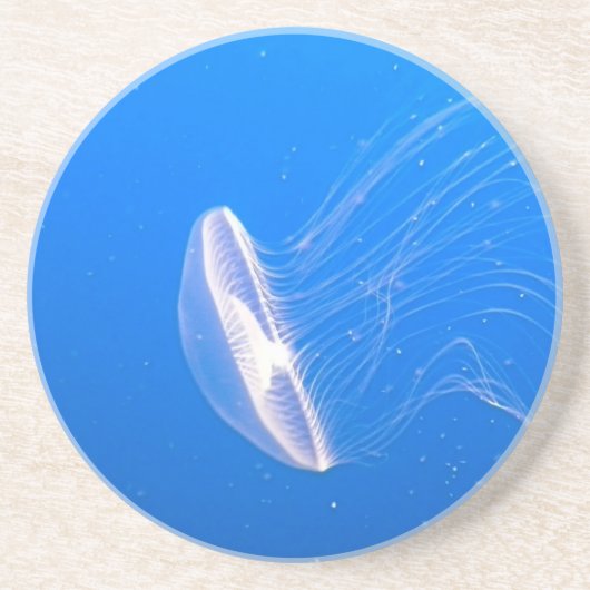 Cool Jellyfish Tentacles Bright Blue Water Zandsteen Onderzetter (Voorkant)