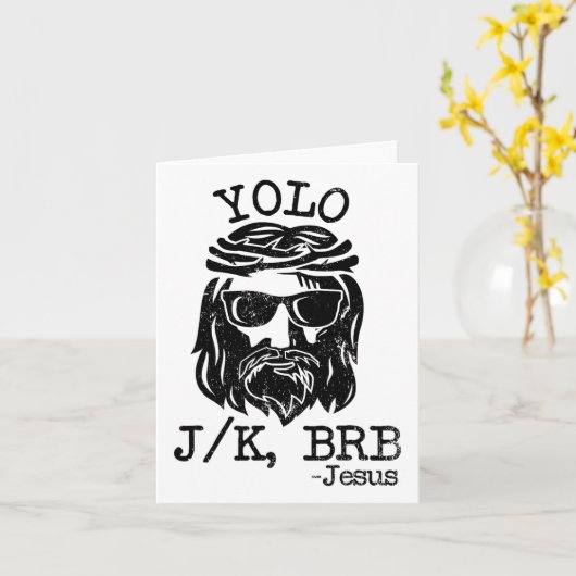 Cool Jesus Easter Yolo Jk Brb Day Christelijke gra Kaart (Gele Bloem)
