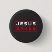 Cool Jesus Saves Ronde Button 3,2 Cm (Voorkant)