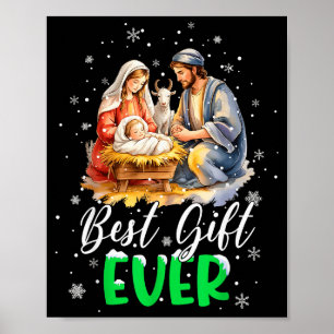 Cool Jezus Kerststal Christelijk Best Ever Chri Poster
