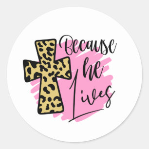 Cool Jezus leeft woordkunst Ronde Sticker