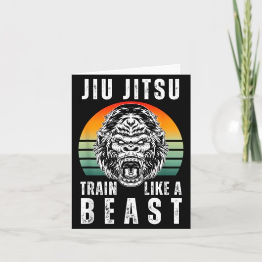 Cool jiu Jitsu Train Als een Brullende Gorilla Kaart (Voorkant)