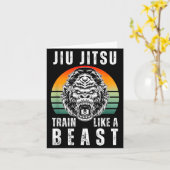 Cool jiu Jitsu Train Als een Brullende Gorilla Kaart (Gele Bloem)