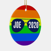 Cool Joe Biden 2020 Regenboogzonnebrillen Keramisch Ornament (Rechts)
