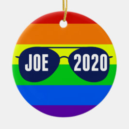 Cool Joe Biden 2020 Regenboogzonnebrillen Keramisch Ornament