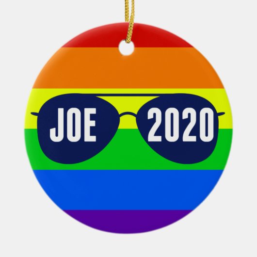 Cool Joe Biden 2020 Regenboogzonnebrillen Keramisch Ornament (Voorkant)