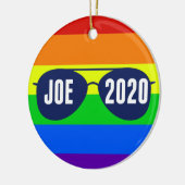 Cool Joe Biden 2020 Regenboogzonnebrillen Keramisch Ornament (Links)