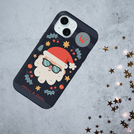 Cool Jolly Santa Claus Monogram Initiaal iPhone 15 Case