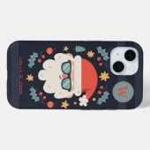 Cool Jolly Santa Claus Monogram Initiaal Case-Mate iPhone Case (Achterkant (horizontaal))