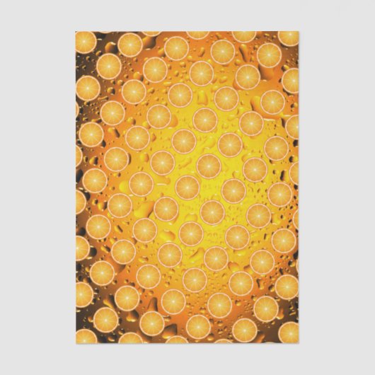 Cool Juicy Orange fruit slices pattern water drops Tissuepapier (Voorkant)