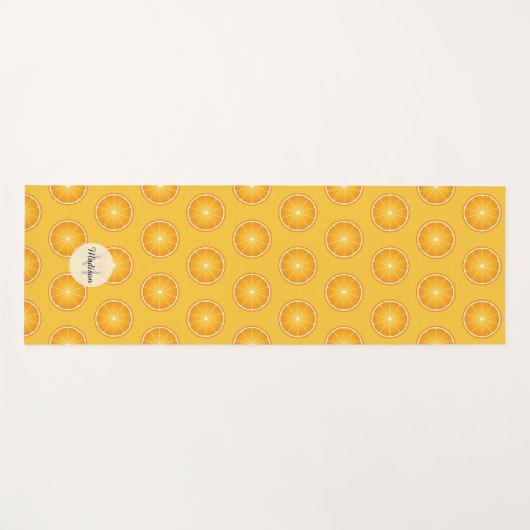 Cool Juicy Oranje plakken patroon Monogram Yogamat (Voorkant (horizontaal))