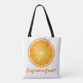 Cool Juicy Oranje slice Koop wat fruitwinkelen Tote Bag (Achterkant)
