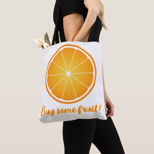 Cool Juicy Oranje slice Koop wat fruitwinkelen Tote Bag (Dichtbij)