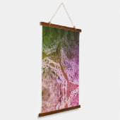 Cool Juicy Pink and Blue Mandal Drawing Art Hangend Wandkleed (Gebogen)