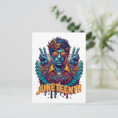 Cool Juneteenth Black Geschiedenis Maand Angel Fre Briefkaart (Staand voorkant)