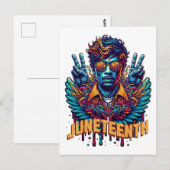 Cool Juneteenth Black Geschiedenis Maand Angel Fre Briefkaart (Voorkant / Achterkant)