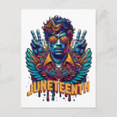 Cool Juneteenth Black Geschiedenis Maand Angel Fre Briefkaart (Voorkant)