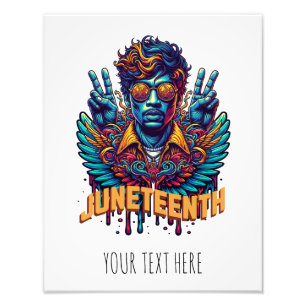 Cool Juneteenth Black Geschiedenis Maand Angel Fre Foto Afdruk