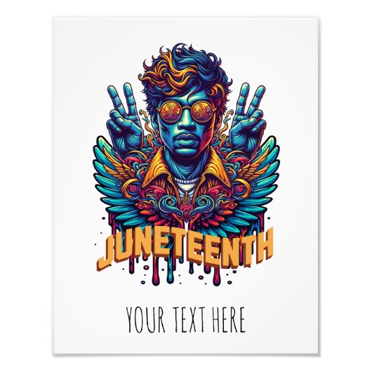 Cool Juneteenth Black Geschiedenis Maand Angel Fre Foto Afdruk (Voorkant)