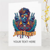 Cool Juneteenth Black Geschiedenis Maand Angel Fre Kaart (Gele Bloem)