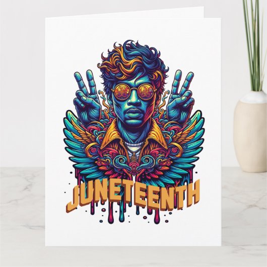 Cool Juneteenth Black Geschiedenis Maand Angel Fre Kaart (Voorkant)